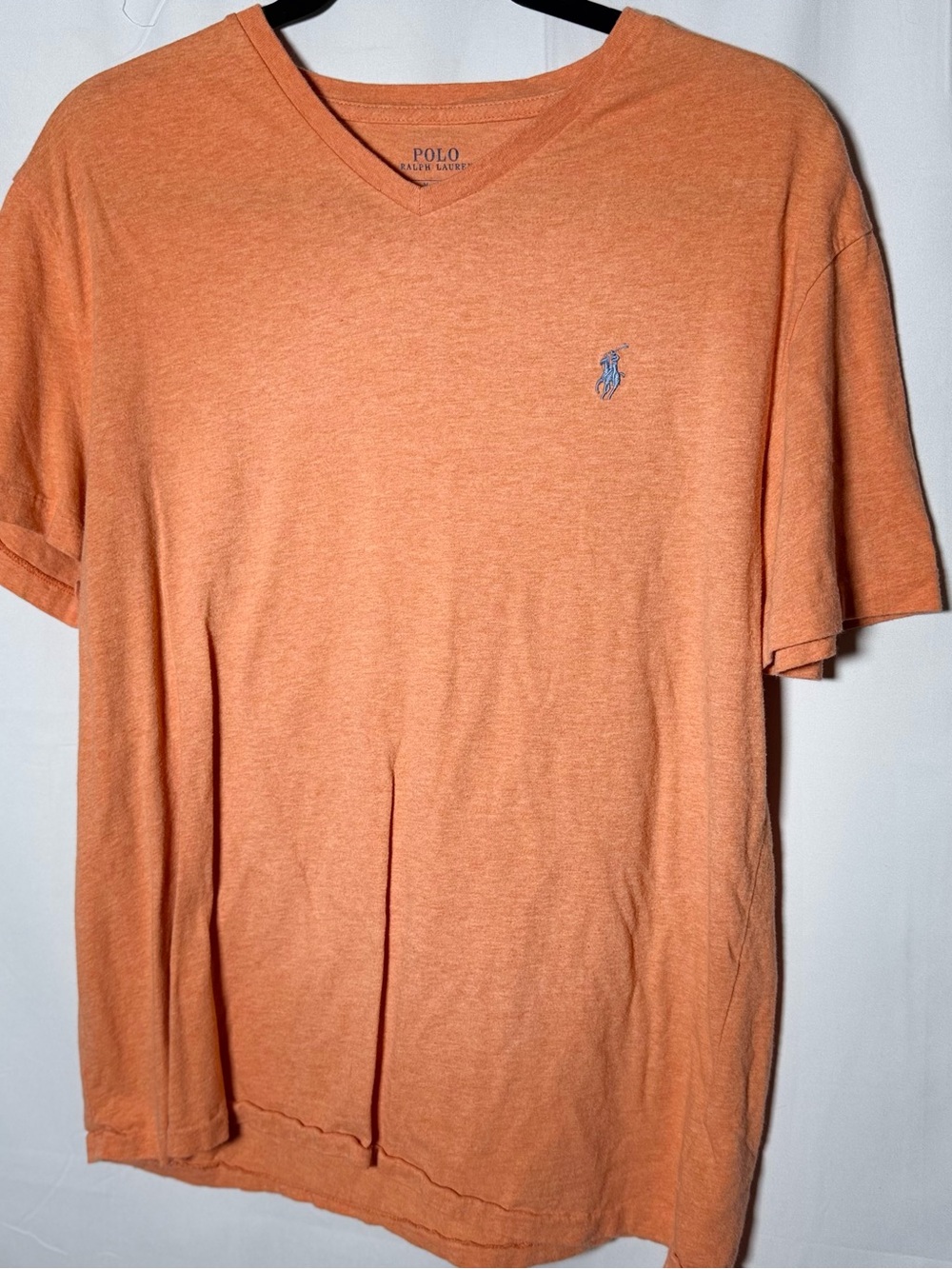 Polo by Ralph Lauren Orange V-Neck Tee with Embroidered Pony